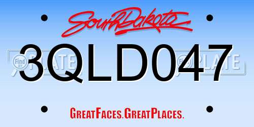 3QLD047 South Dakota License Plate