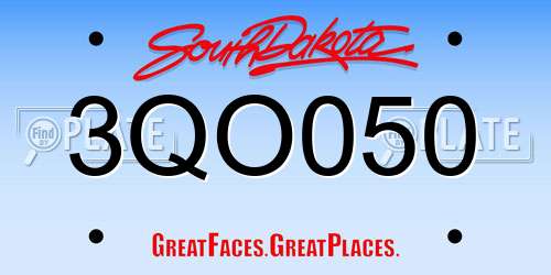 3QO050 South Dakota License Plate