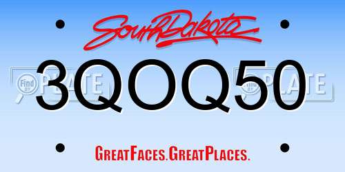 3QOQ50 South Dakota License Plate