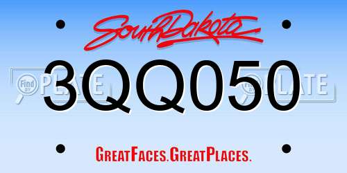 3QQ050 South Dakota License Plate