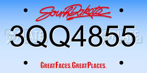 3QQ4855 South Dakota License Plate