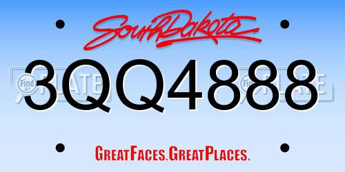 3QQ4888 South Dakota License Plate