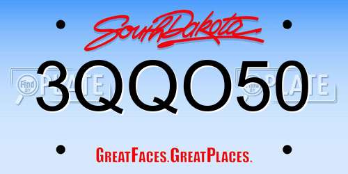 3QQO50 South Dakota License Plate