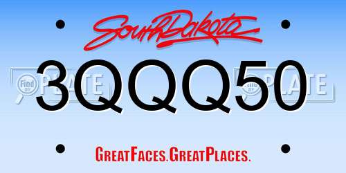 3QQQ50 South Dakota License Plate