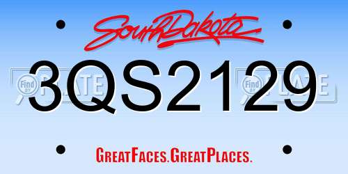 3QS2129 South Dakota License Plate