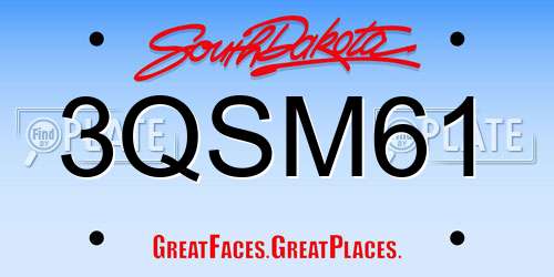3QSM61 South Dakota License Plate