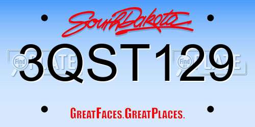 3QST129 South Dakota License Plate