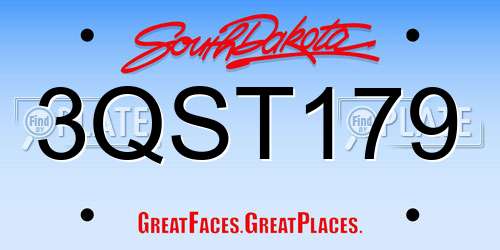 3QST179 South Dakota License Plate