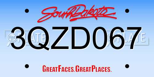 3QZD067 South Dakota License Plate