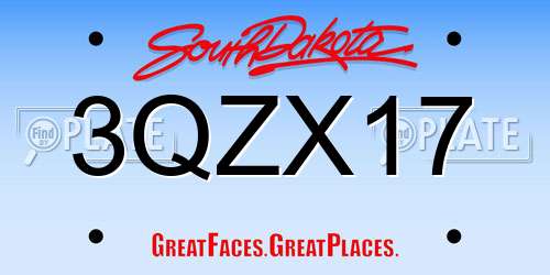 3QZX17 South Dakota License Plate