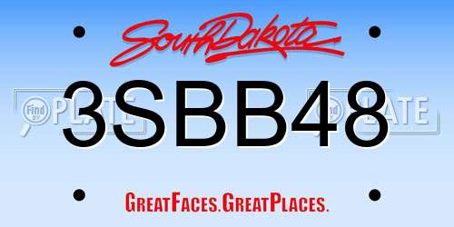 3SBB48 South Dakota License Plate