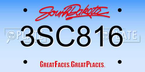 3SC816 South Dakota License Plate
