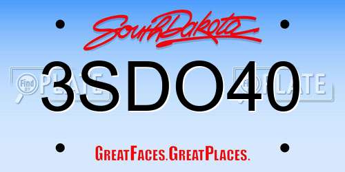 3SDO40 South Dakota License Plate