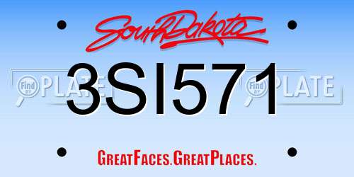 3SI571 South Dakota License Plate