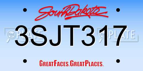 3SJT317 South Dakota License Plate