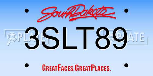 3SLT89 South Dakota License Plate
