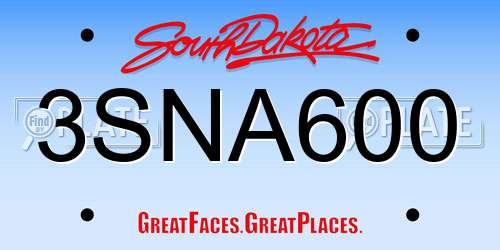 3SNA600 South Dakota License Plate