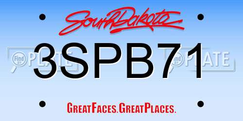 3SPB71 South Dakota License Plate