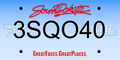 3SQO40 South Dakota License Plate