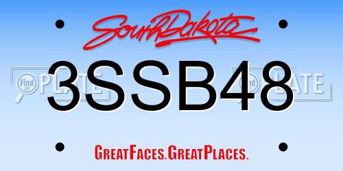 3SSB48 South Dakota License Plate