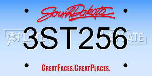 3ST256 South Dakota License Plate