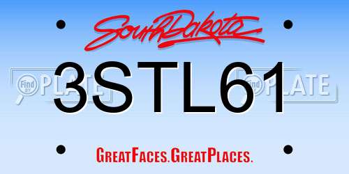 3STL61 South Dakota License Plate