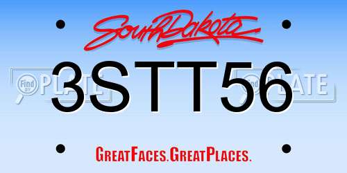 3STT56 South Dakota License Plate