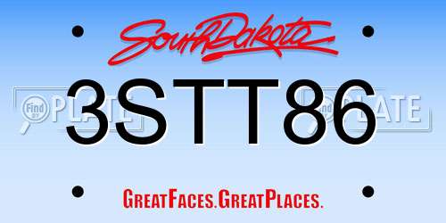 3STT86 South Dakota License Plate