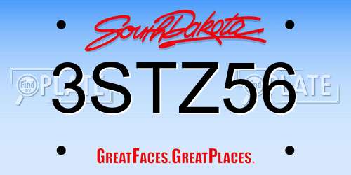3STZ56 South Dakota License Plate