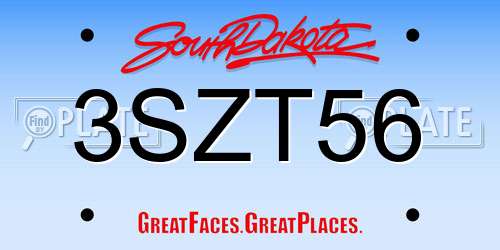3SZT56 South Dakota License Plate