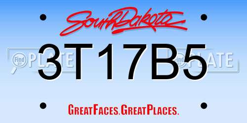 3T17B5 South Dakota License Plate
