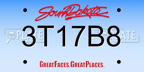 3T17B8 South Dakota License Plate
