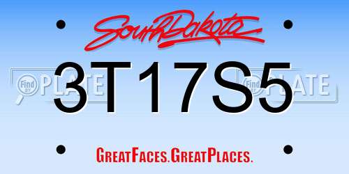 3T17S5 South Dakota License Plate