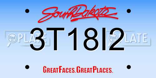 3T18I2 South Dakota License Plate