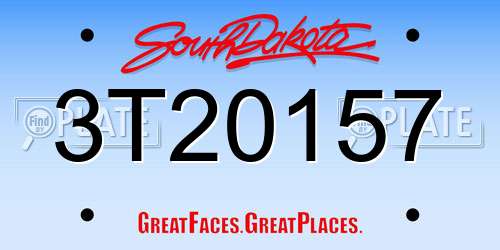 3T20157 South Dakota License Plate