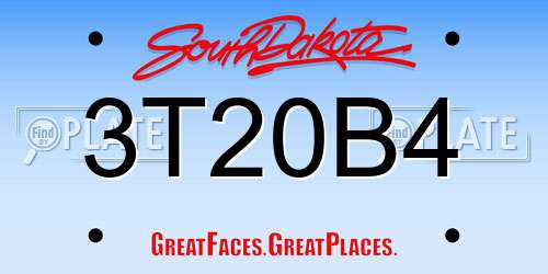 3T20B4 South Dakota License Plate