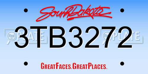 3TB3272 South Dakota License Plate