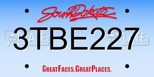 3TBE227 South Dakota License Plate