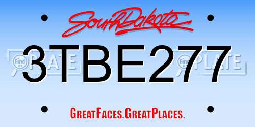 3TBE277 South Dakota License Plate