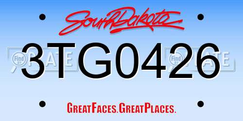 3TG0426 South Dakota License Plate