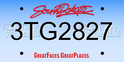 3TG2827 South Dakota License Plate