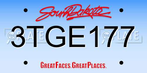 3TGE177 South Dakota License Plate