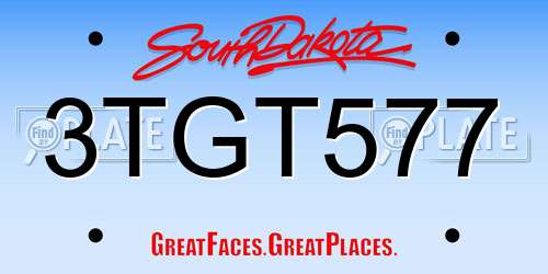 3TGT577 South Dakota License Plate