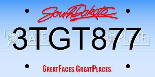 3TGT877 South Dakota License Plate