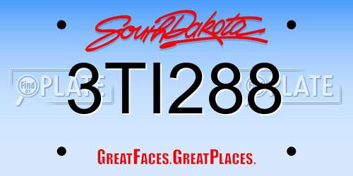 3TI288 South Dakota License Plate