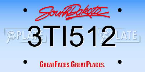 3TI512 South Dakota License Plate