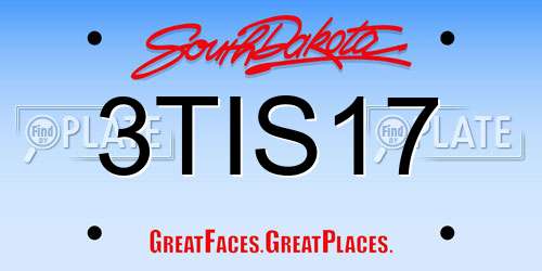3TIS17 South Dakota License Plate