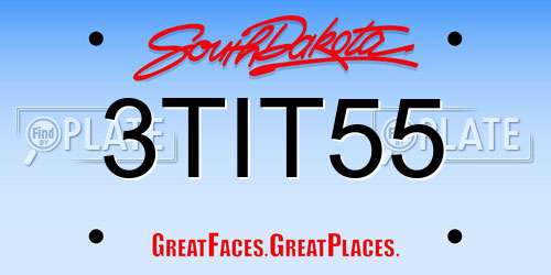 3TIT55 South Dakota License Plate