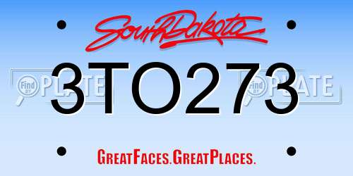 3TO273 South Dakota License Plate