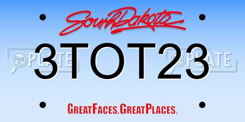 3TOT23 South Dakota License Plate